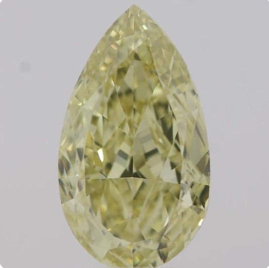 1.5-carat pear diamond with null color, null cut, and VS1 clarity.