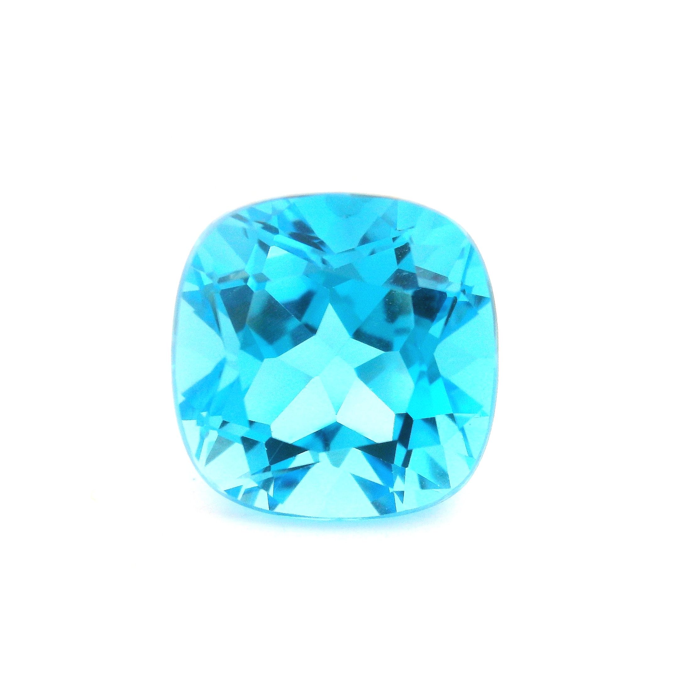 Topaz 12,46 ct, niebieski, szlif cushion