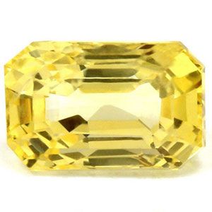 Szafir 4,86 ct, żółty, szlif szmaragdowy