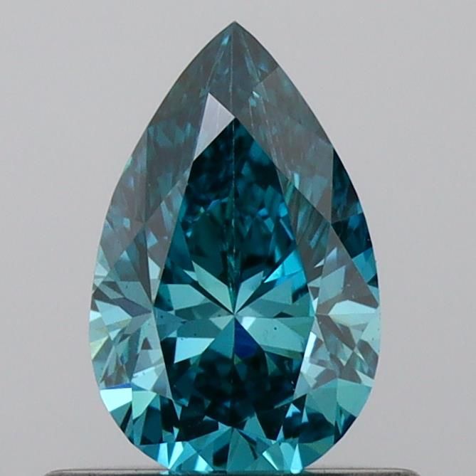 0.52 CT Fancy Vivid Green Blue PEAR