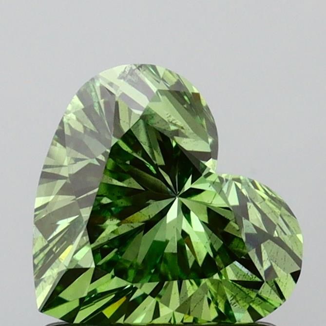1.06 CT Fancy Vivid Green HEART