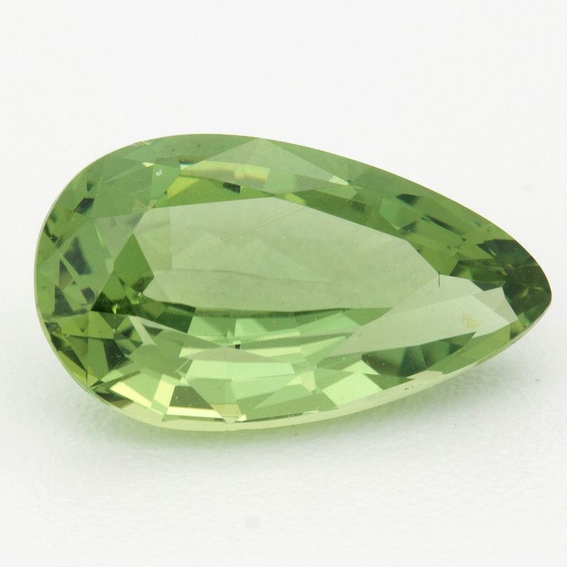 Szafir 3,54 ct, zielony, szlif gruszka