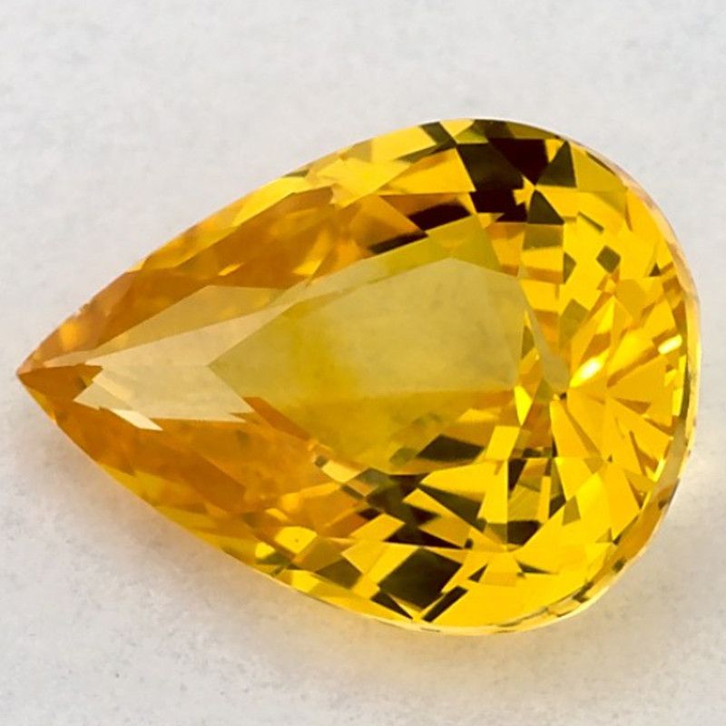 Szafir 1,03 ct, żółty, szlif gruszka