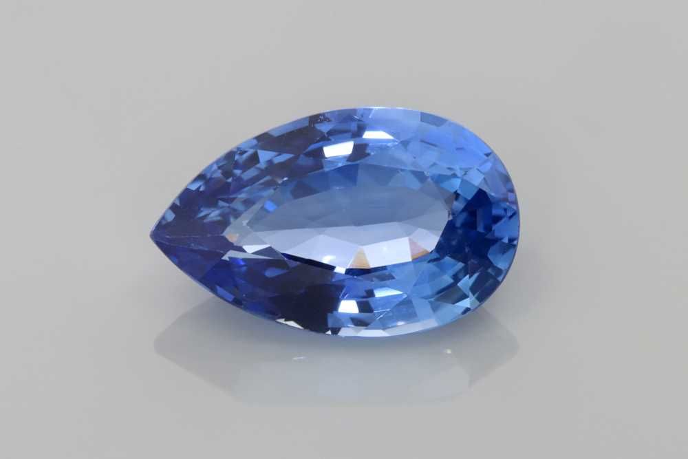 Szafir 8,17 ct, niebieski, szlif gruszka