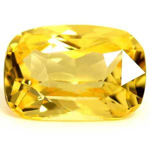 Szafir 1,31 ct, żółty, szlif cushion