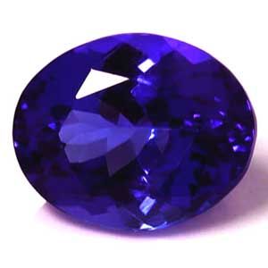 Tanzanit 2,86 ct, niebieski, szlif owalny