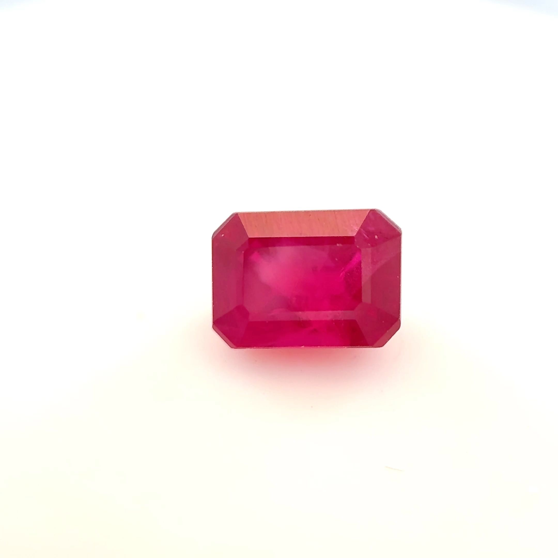 Rubin 1,19 ct, czerwony, szlif szmaragdowy