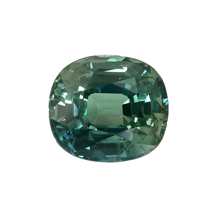 SAPPHIRE FACETED 6.12ct GREEN GREEN EC MADAGASCAR HEATED