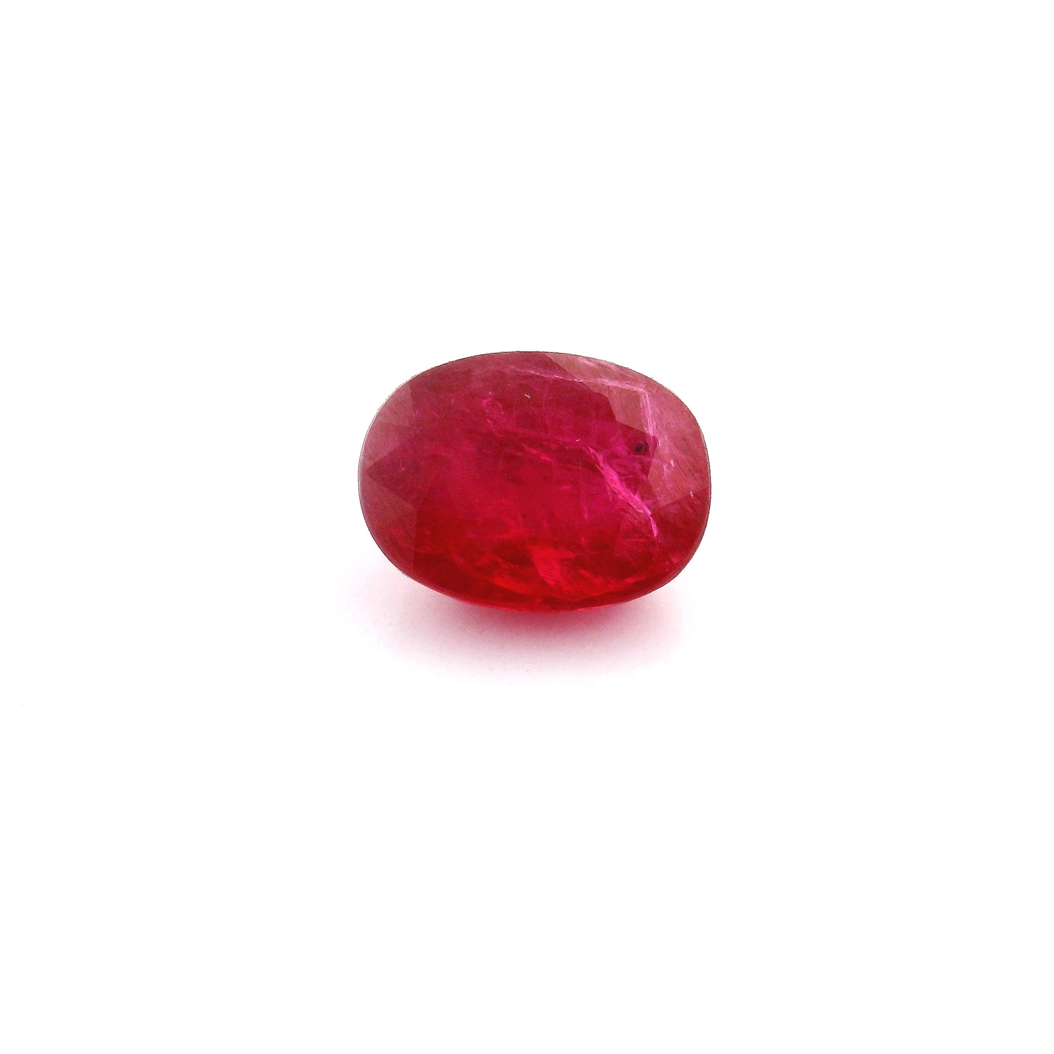 Rubin 2,01 ct, czerwony, szlif owalny