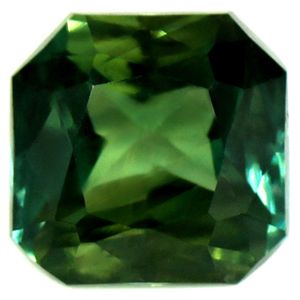 Szafir 1,03 ct, zielony, szlif szmaragdowy