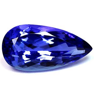 Tanzanit 3,85 ct, niebieski, szlif gruszka