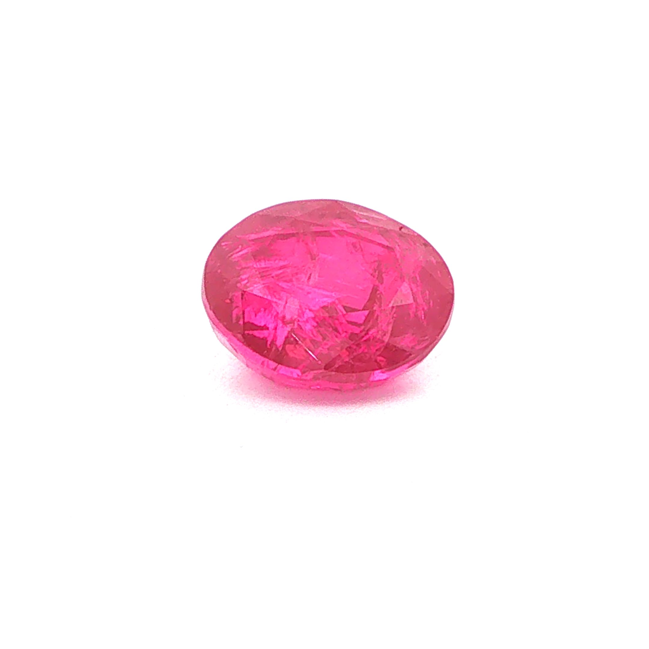 Rubin 4,59 ct, czerwony, szlif owalny