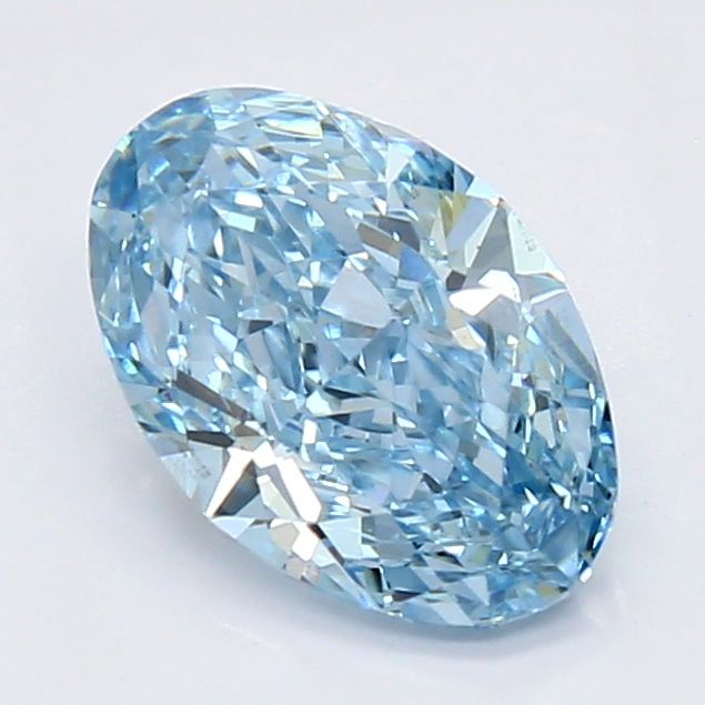 0.95 CT Fancy Vivid Blue OVAL