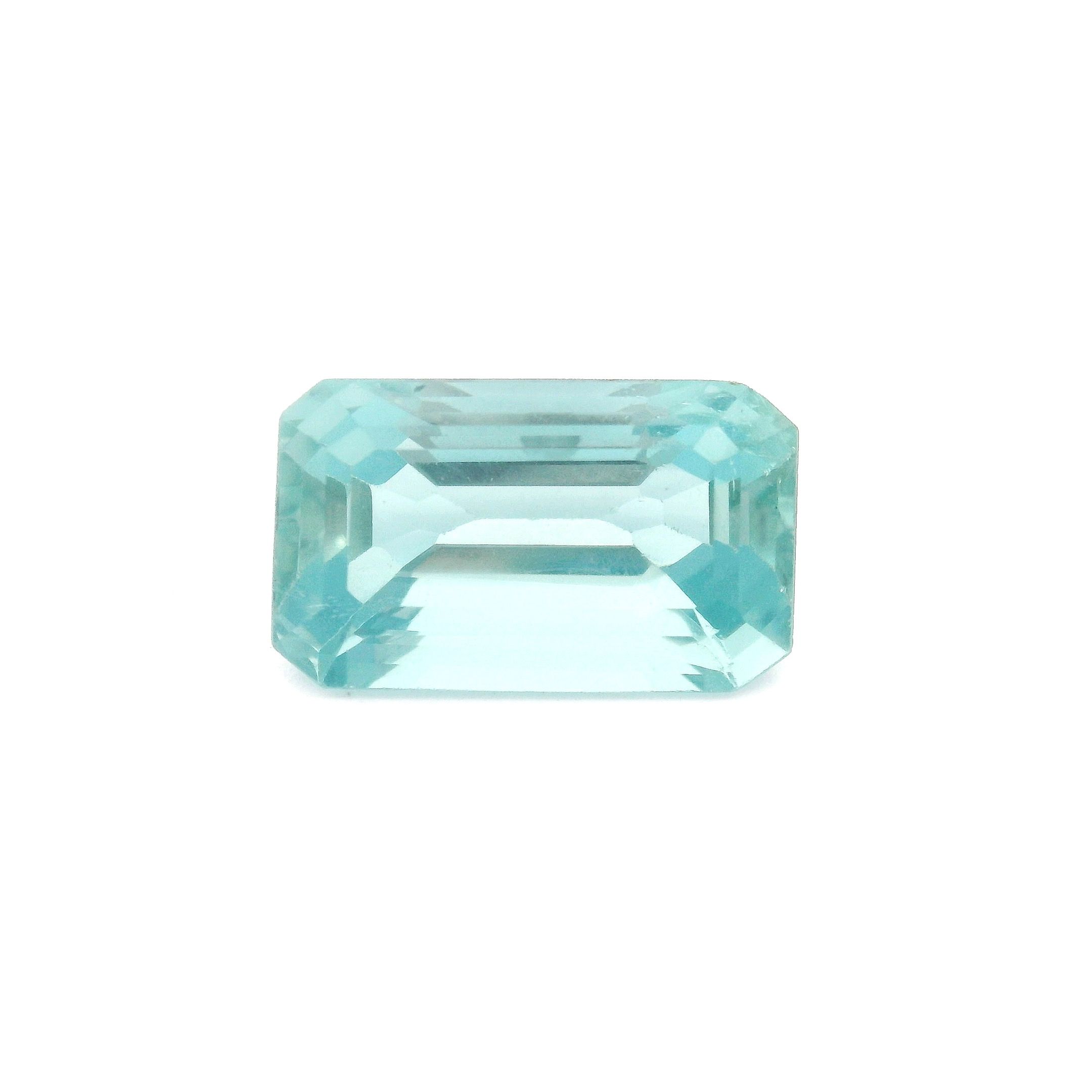 Akwamaryn 3,21 ct, niebieski, szlif ośmiokątny
