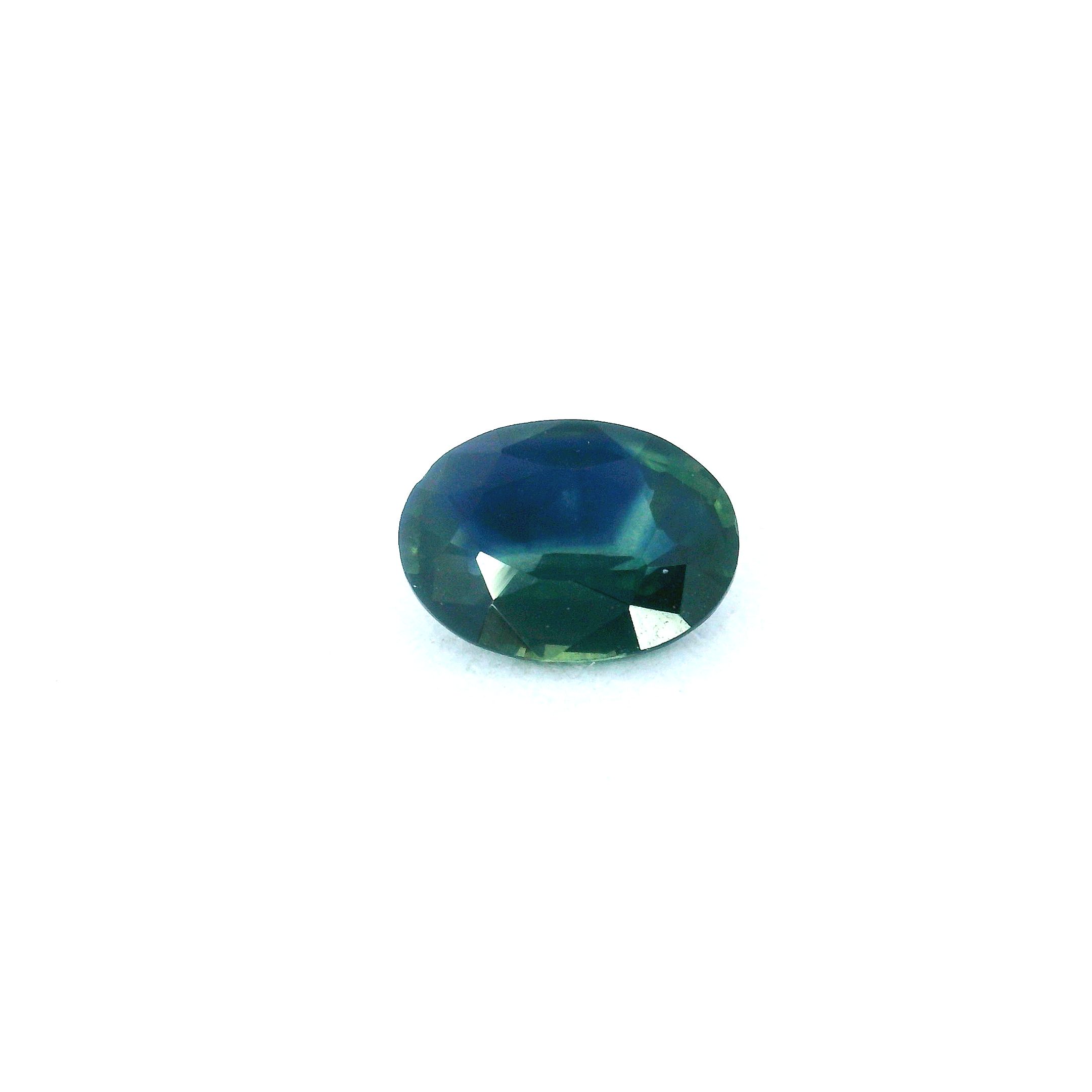 Szafir 1,24 ct, zielony, szlif owalny