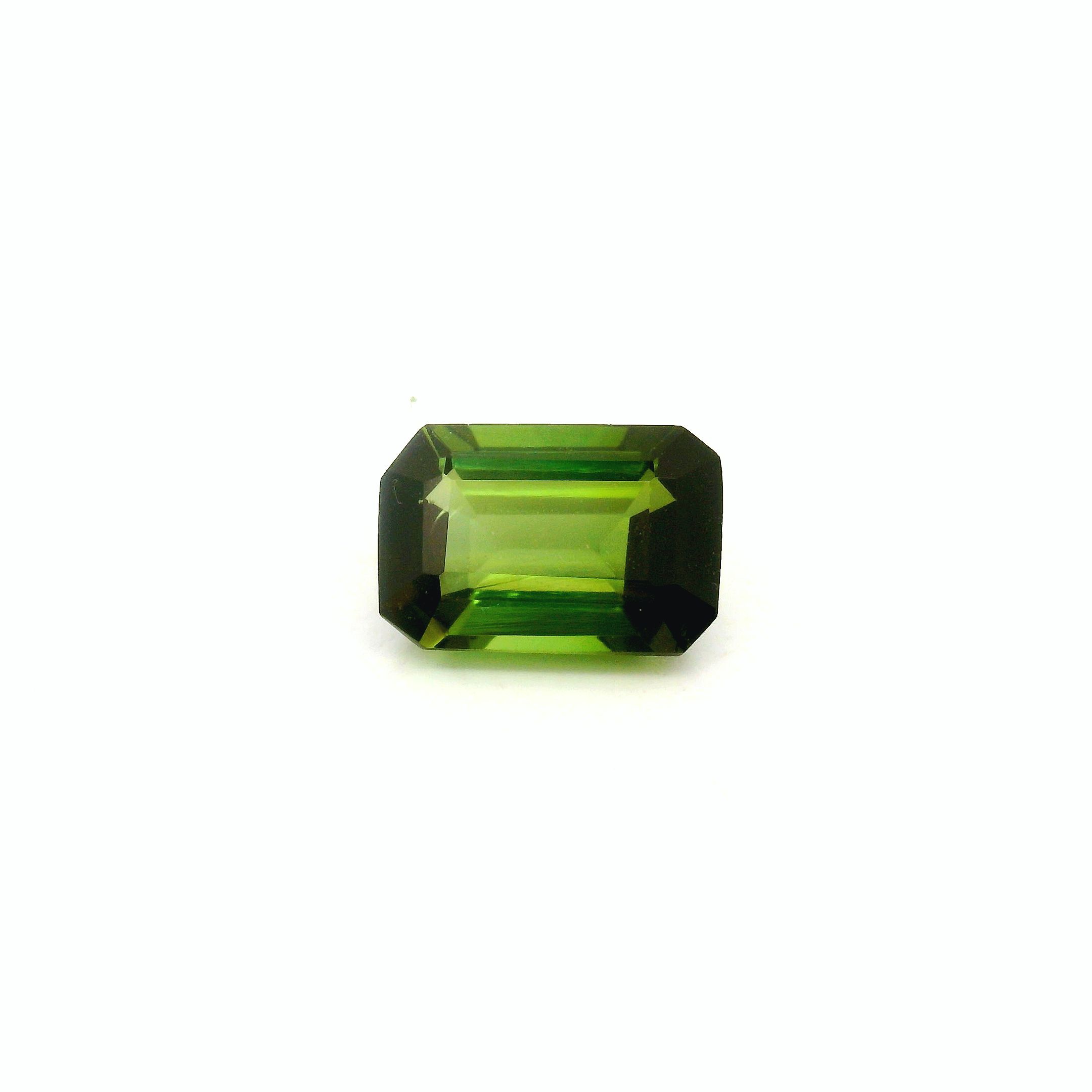 Turmalin 1,33 ct, zielony, szlif ośmiokątny