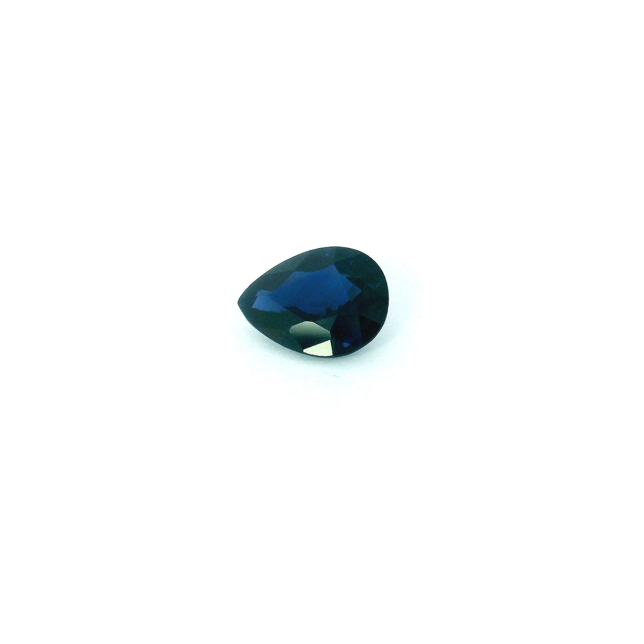 Szafir 1,09 ct, niebieski, szlif gruszka