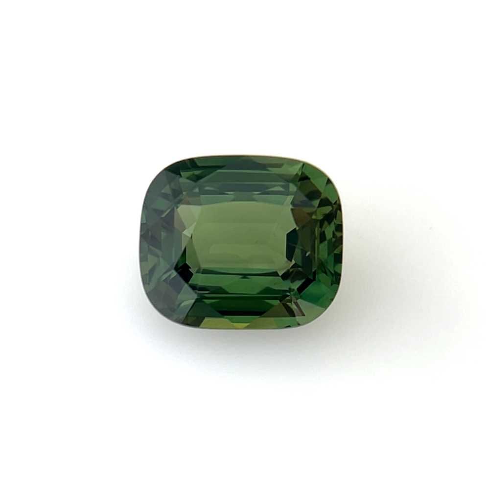 Szafir 5,04 ct, zielony, szlif cushion