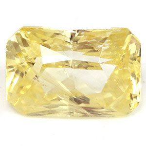 Szafir 1,13 ct, żółty, szlif szmaragdowy