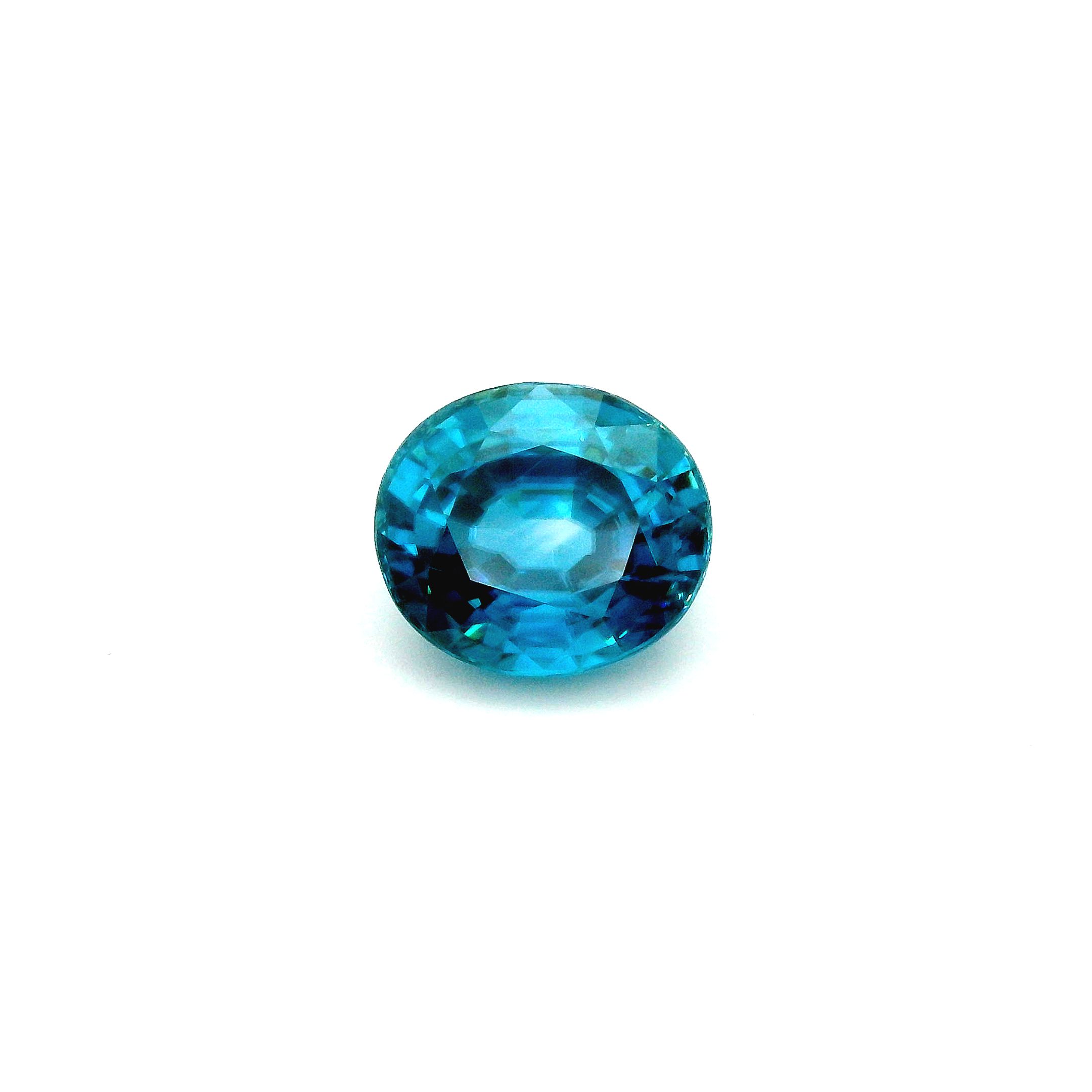 Cyrkon 9,57 ct, niebieski, szlif owalny