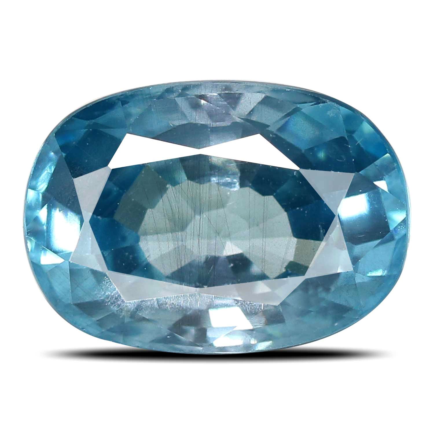 ZIRCON FACETED 4.34ct BLUE MI CAMBODIA NONE