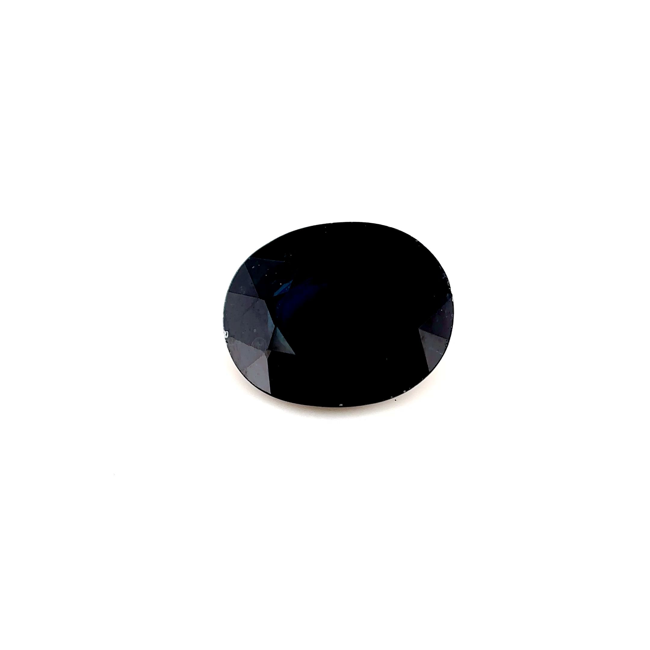 Szafir 3,34 ct, niebieski, szlif owalny