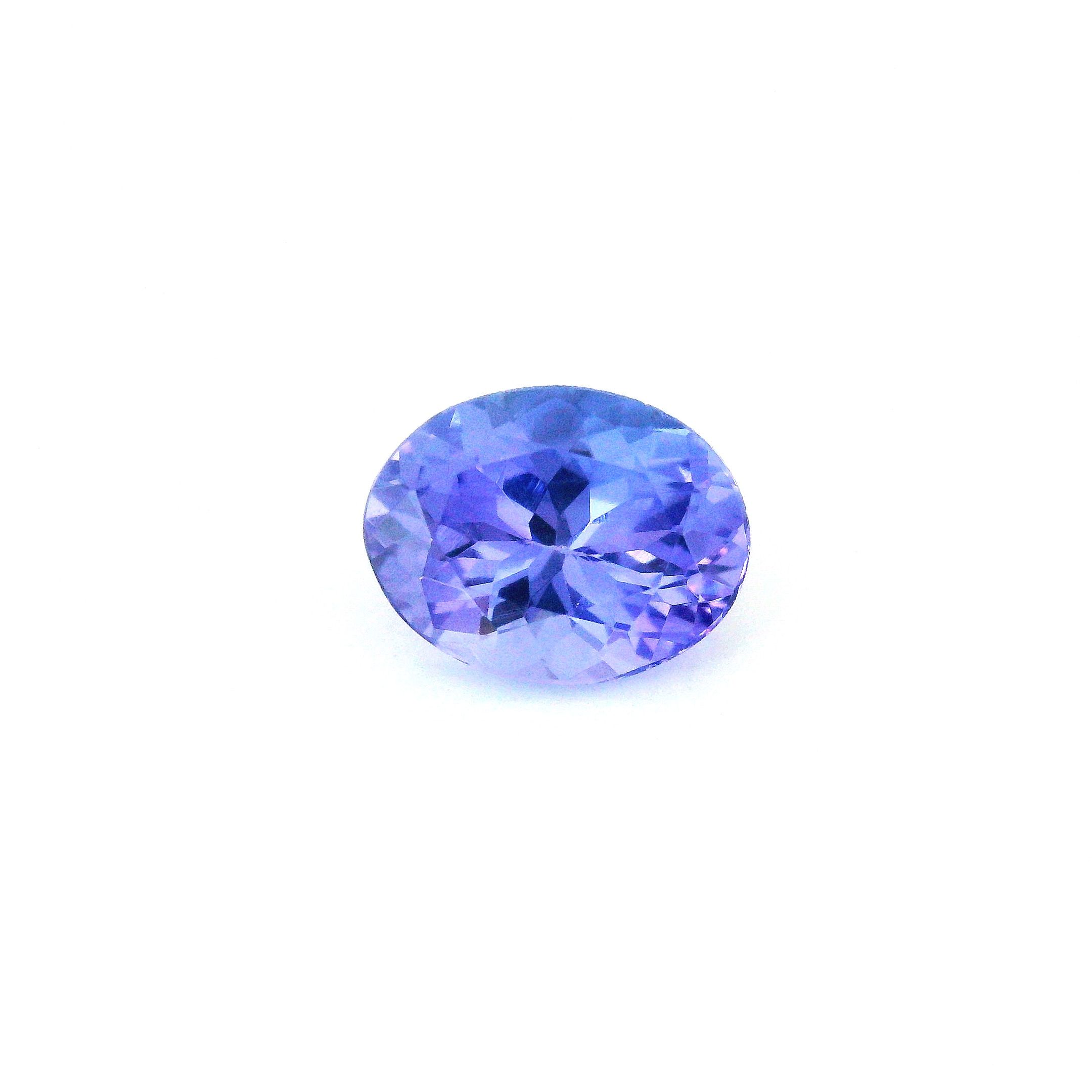 Tanzanit 1,69 ct, niebieski, szlif owalny
