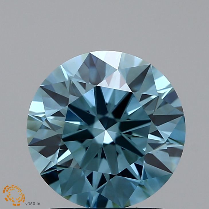1.53 CT Fancy Intense Blueish Green ROUND