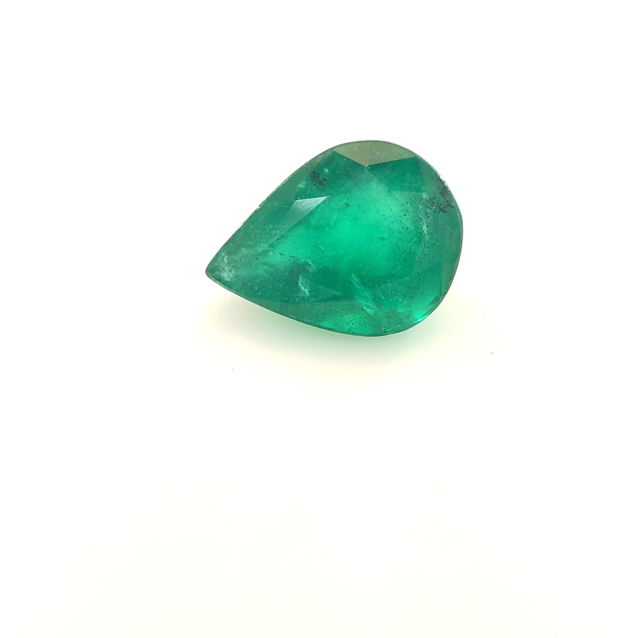 Szmaragd 1,02 ct, zielony, szlif gruszka
