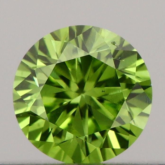 0.21 CT Fancy Vivid Green ROUND