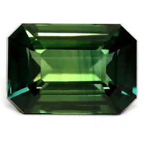 Szafir 1,61 ct, zielony, szlif szmaragdowy