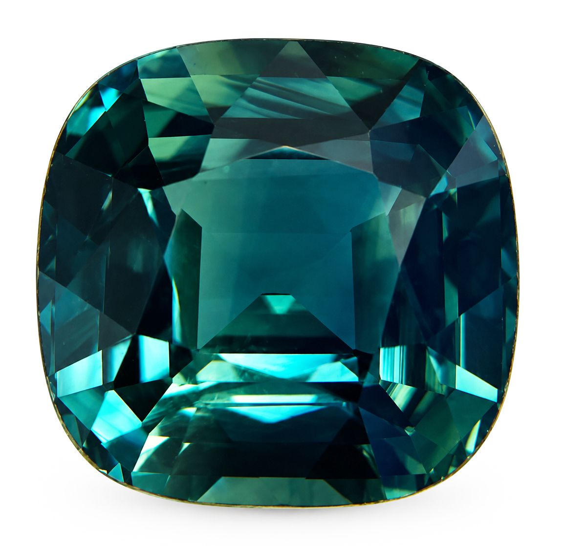 Szafir 7,03 ct, zielony, szlif cushion