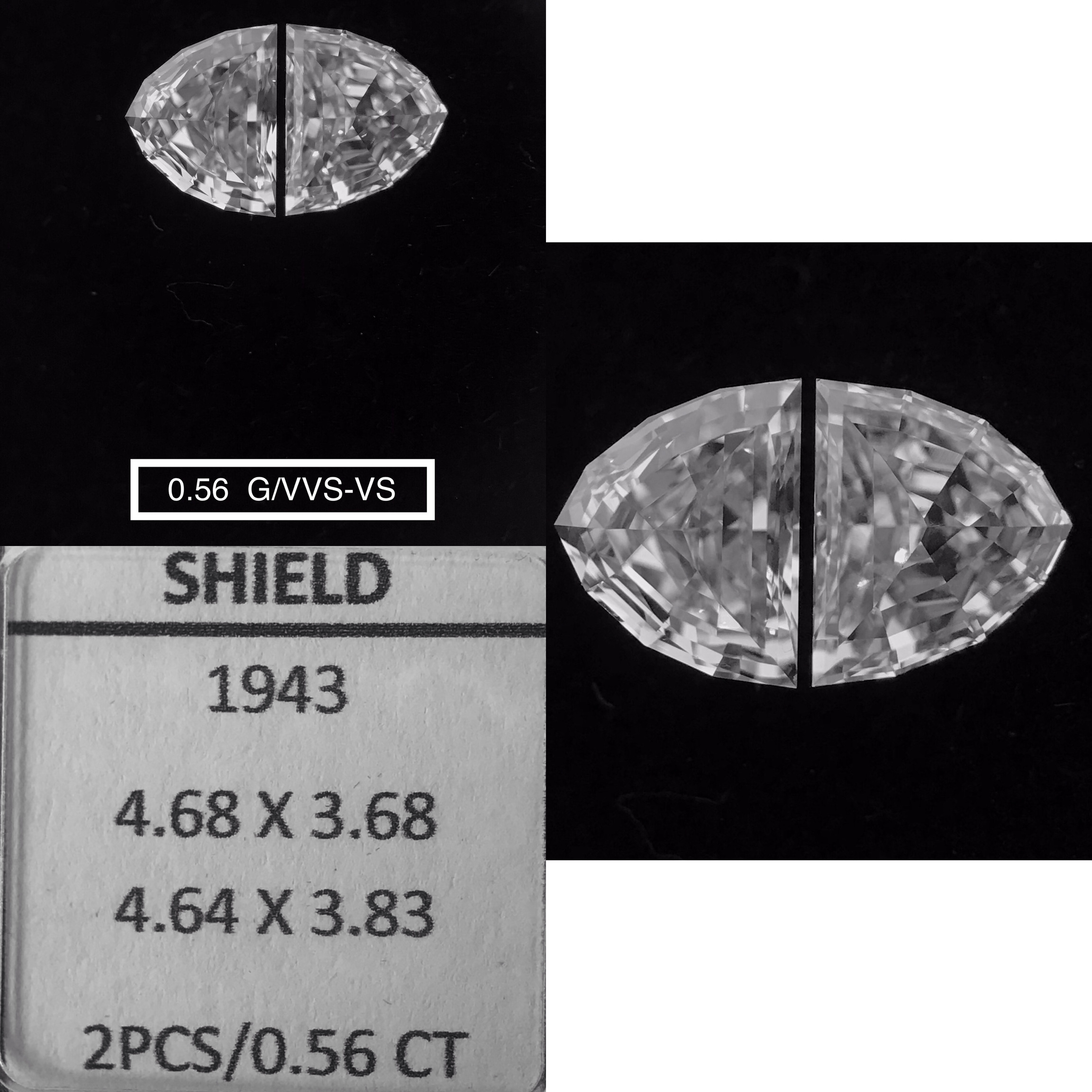 Prírodný diamant štít, VS1,...