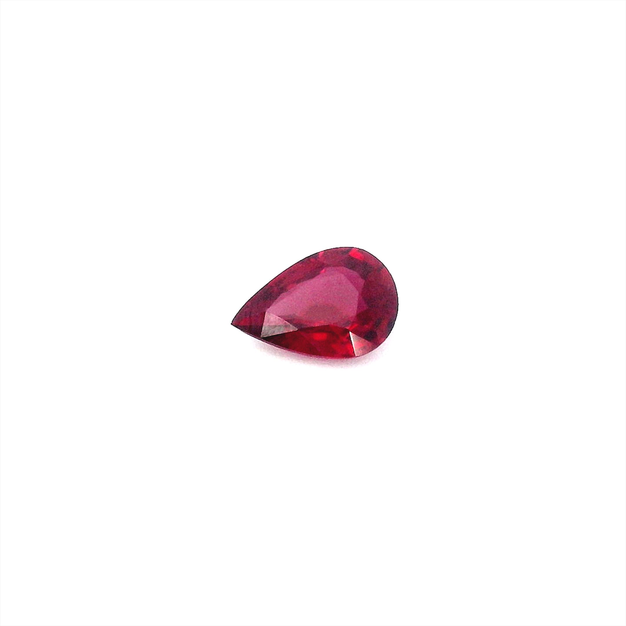 0.51 ct Pear ruby
