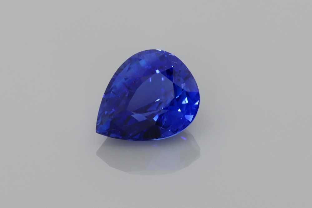 Szafir 2,09 ct, niebieski, szlif gruszka