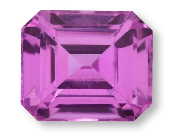 Szafir 1,04 ct, różowy, szlif szmaragdowy