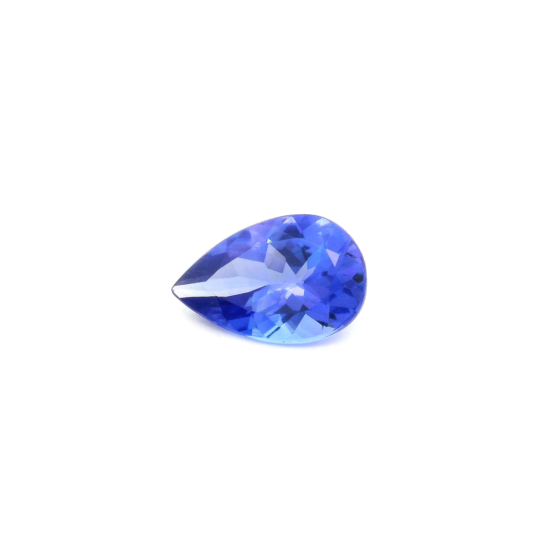Tanzanit 1,17 ct, niebieski, szlif gruszka