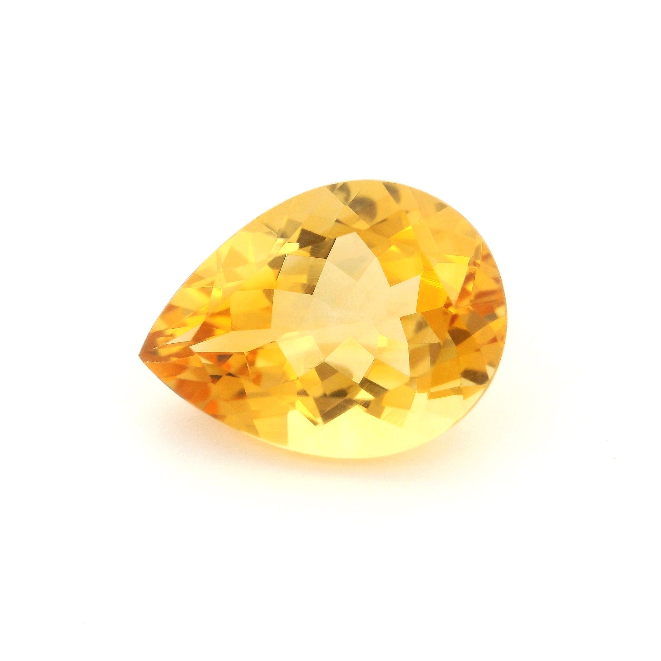 Cytryn 8,49 ct, żółty, szlif gruszka