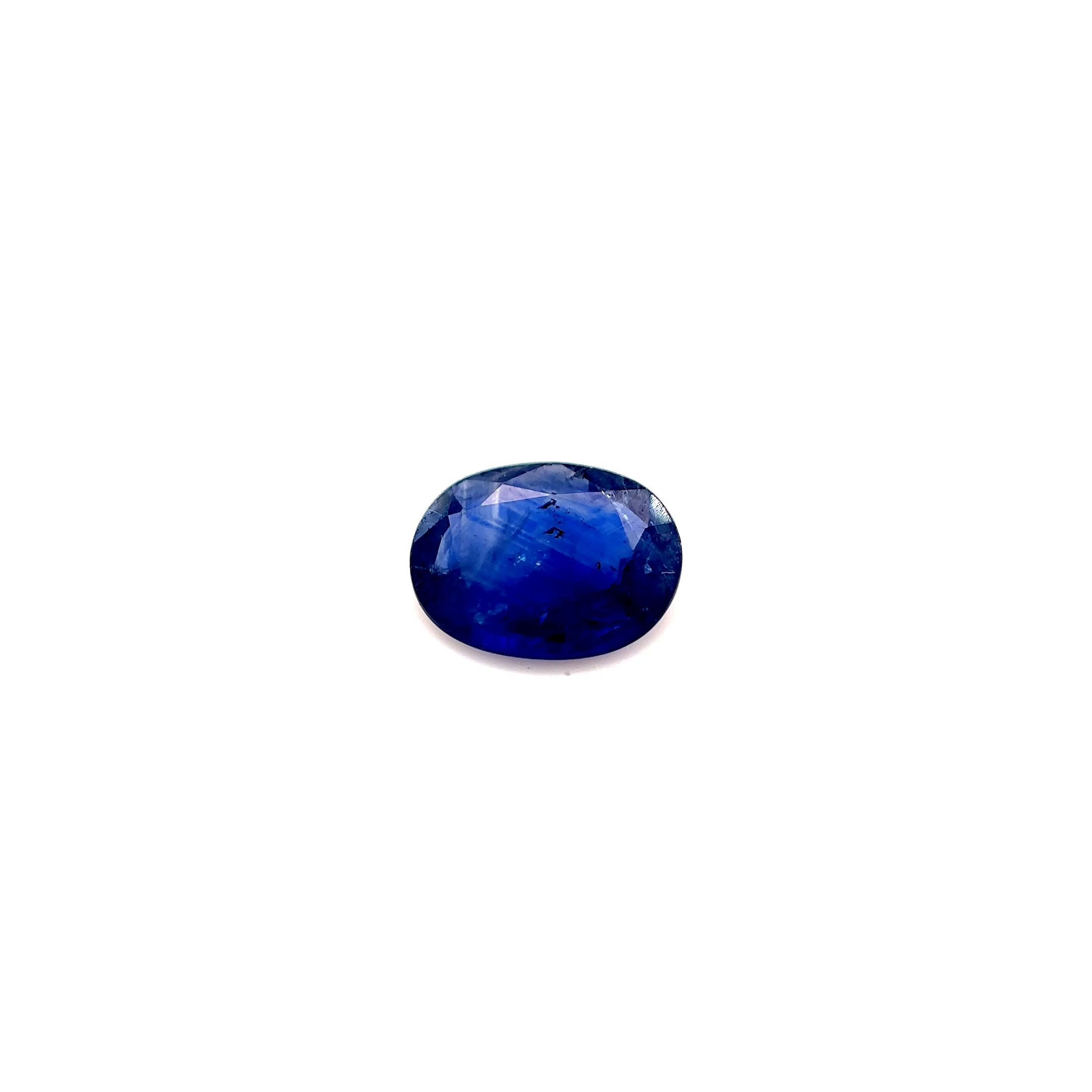 Szafir 1,92 ct, niebieski, szlif owalny