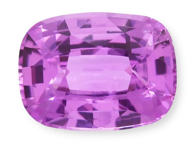 Szafir 1,37 ct, różowy, szlif cushion