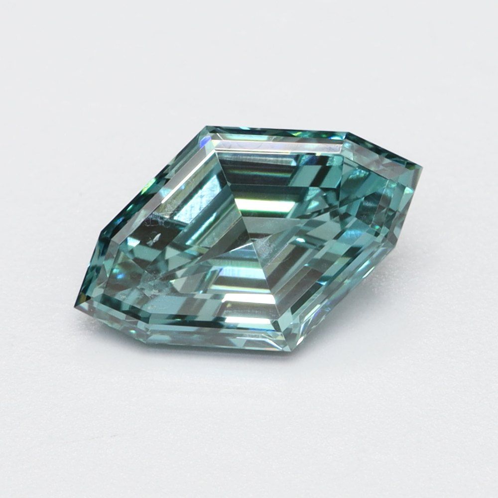 0.74 CT Fancy Vivid Greenish Blue OCTAGONAL