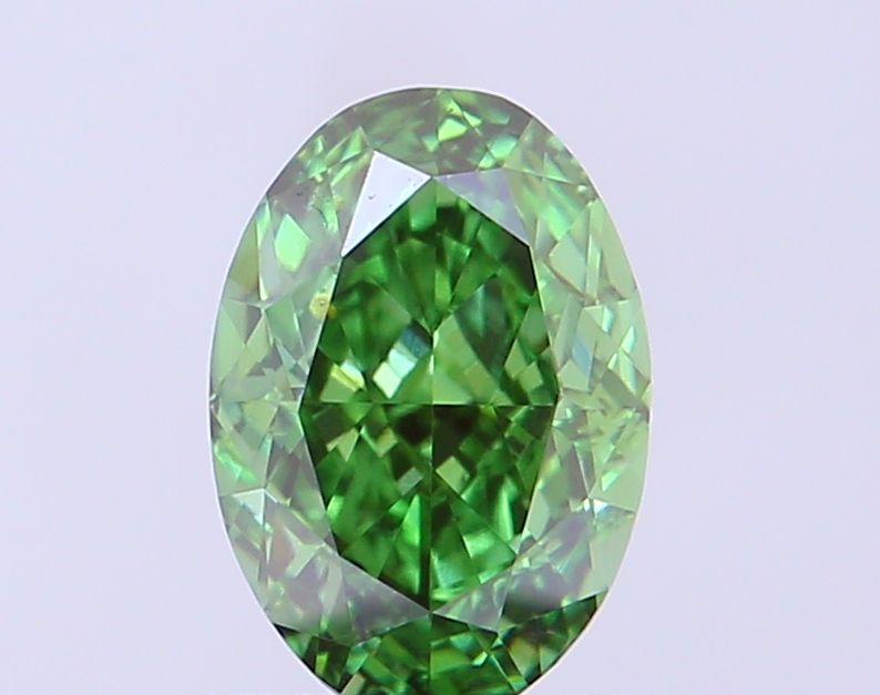 0.86 CT Fancy Vivid Green OVAL