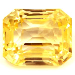 Szafir 5,72 ct, żółty, szlif szmaragdowy