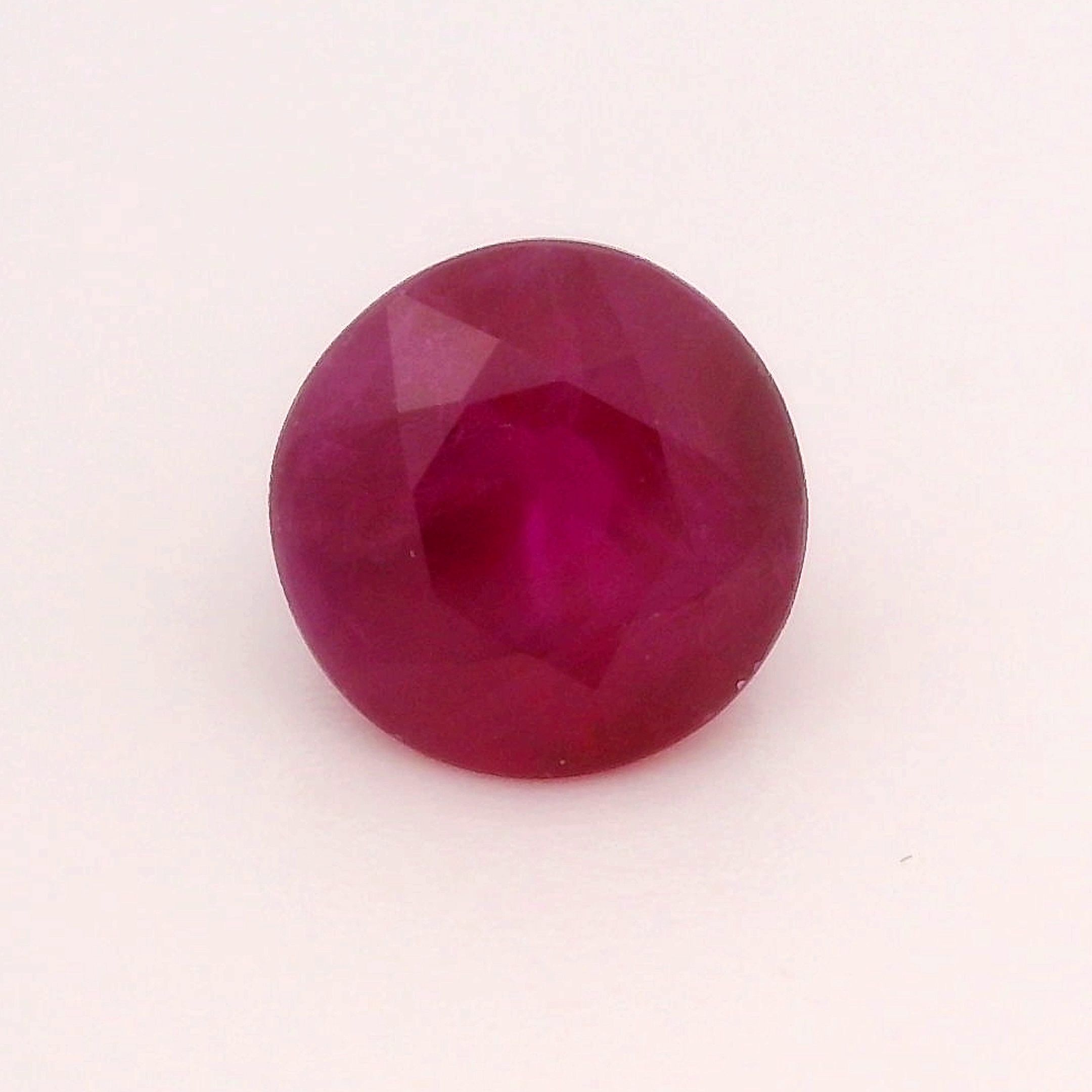 Rubin 1,14 ct, czerwony, szlif okrągły