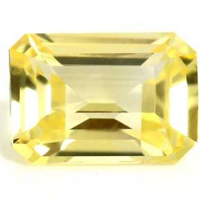 Szafir 1,62 ct, żółty, szlif szmaragdowy