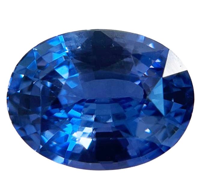 Szafir 7,58 ct, niebieski, szlif owalny
