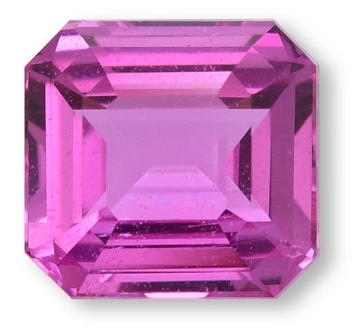 Szafir 2,06 ct, różowy, szlif szmaragdowy