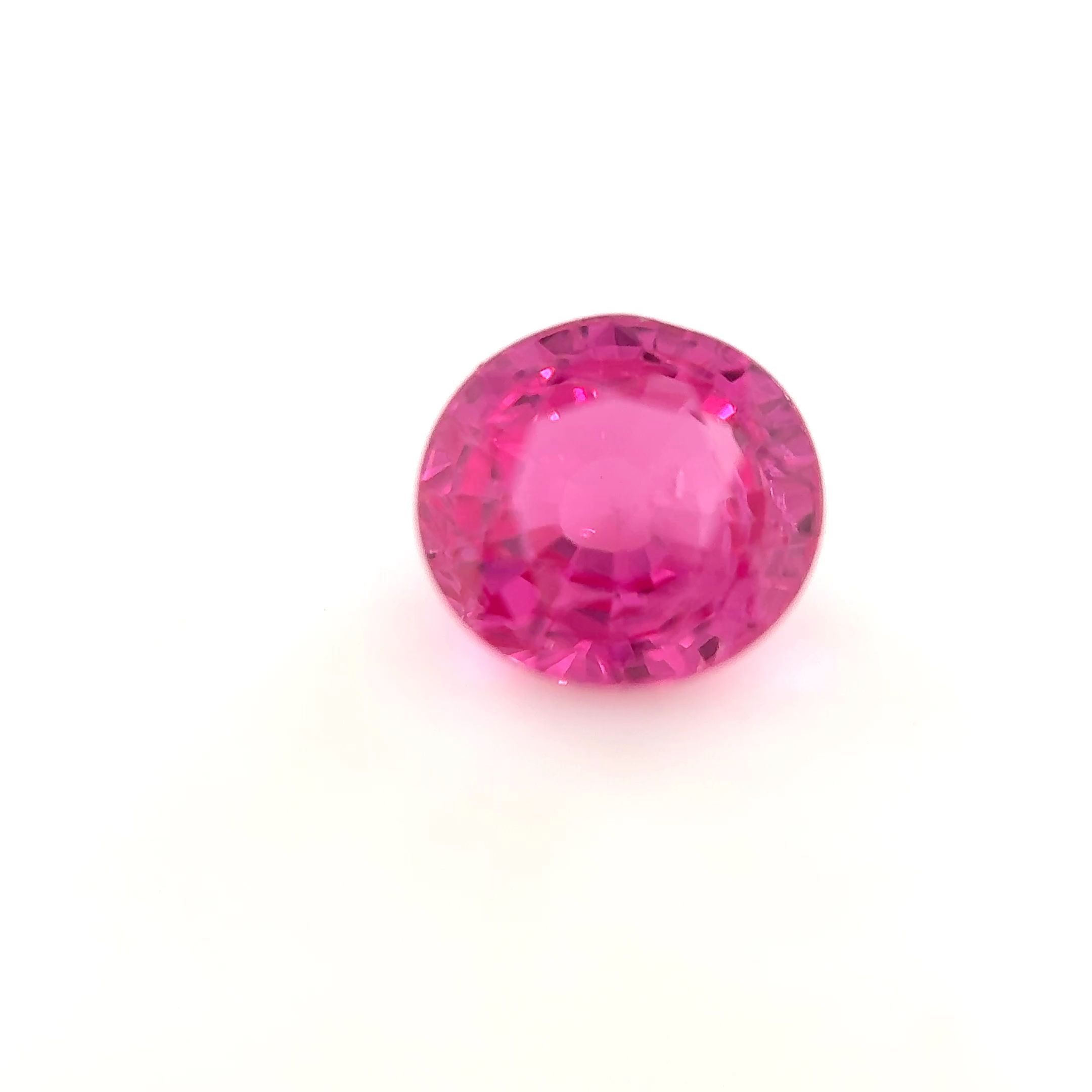 Szafir 1,12 ct, różowy, szlif owalny