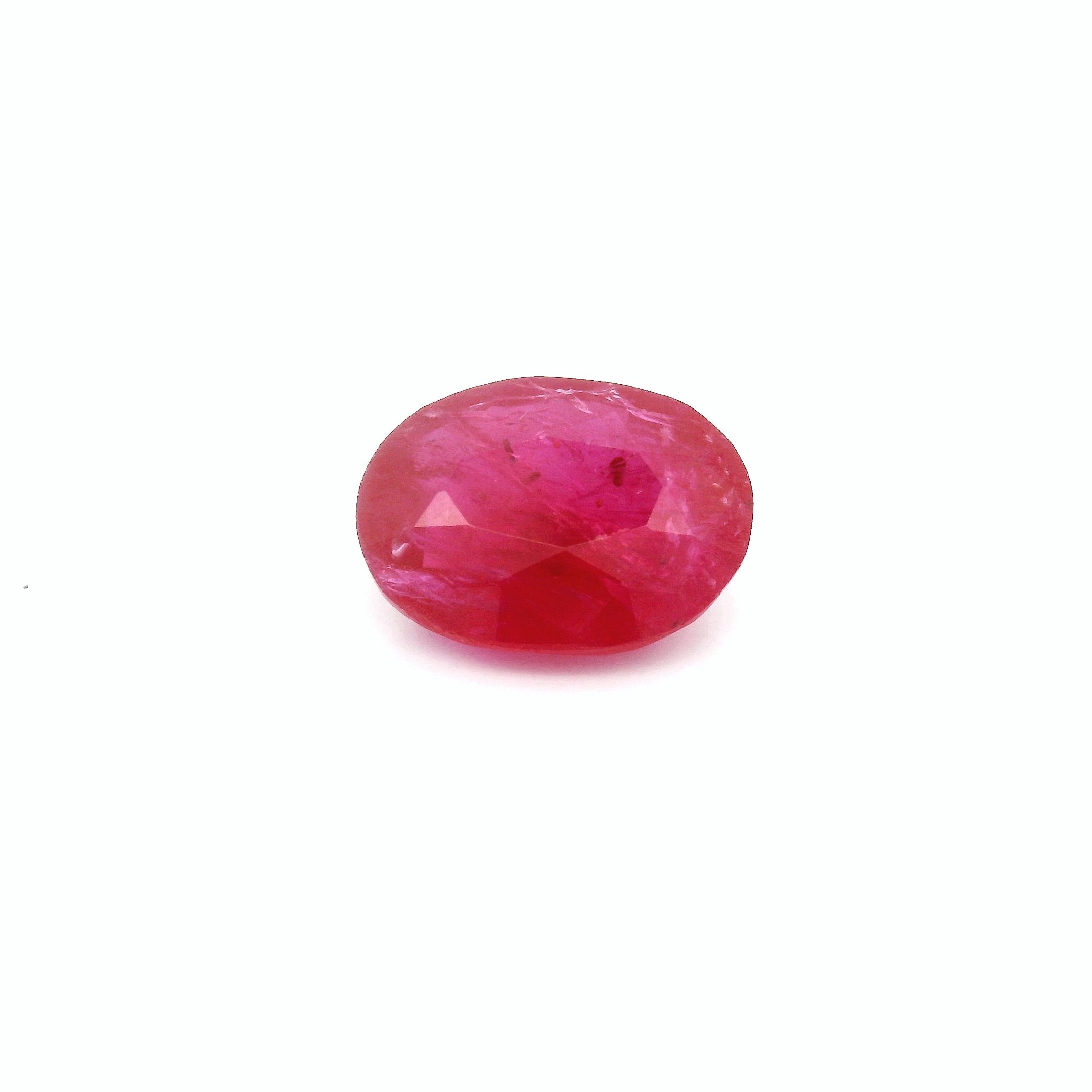 Rubin 2,17 ct, czerwony, szlif owalny