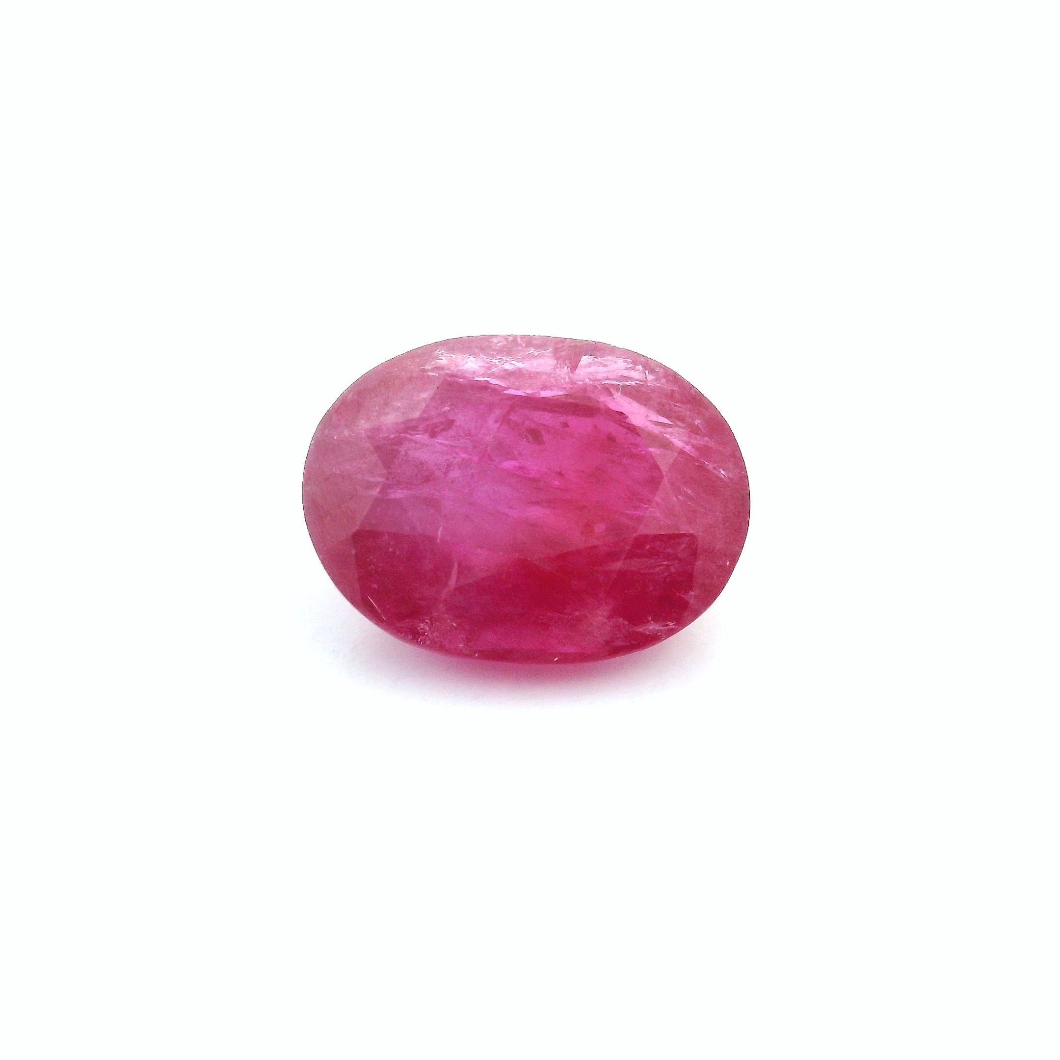 RUBY FACETED 3.41ct RED Medium Intense MI MOZAMBIQUE HEATED